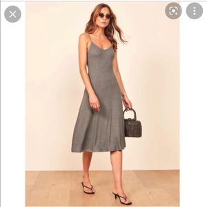 Reformation Jeans Tank Midi Knit Dress in Grey